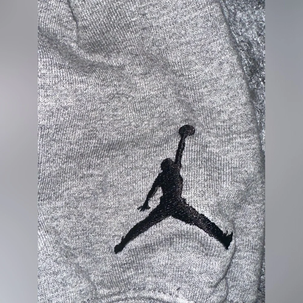 Vintage Men’s Air Jordan DNA Jumpman Logo Grey/Black/White Fleece Hoodie- Large